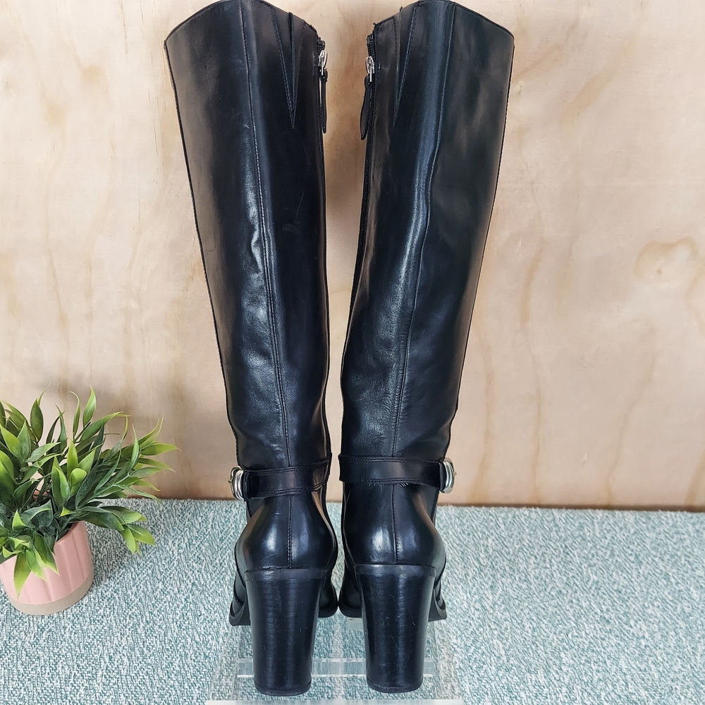 Franco Sarto Carlie Knee High Boots, Black Leather, Sz 11 - Picture 7 of 16